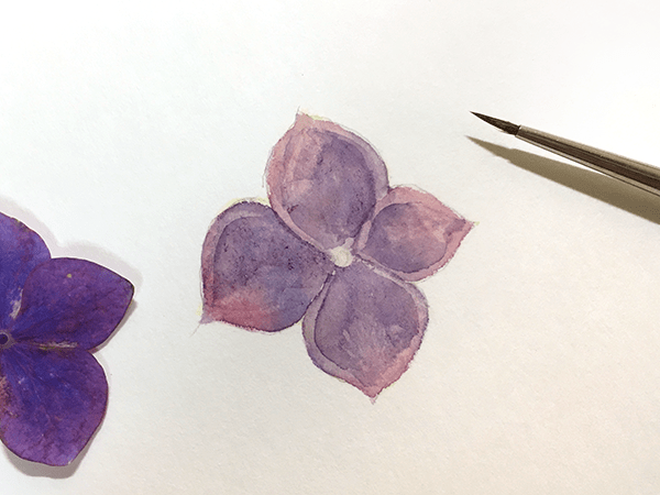 4枚の花びら全て陰影をつける