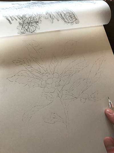 転写した線はちょっと薄い・・