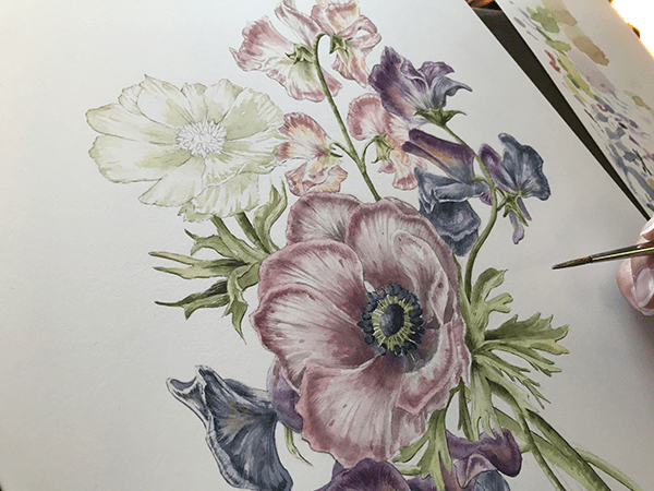 濃い部分を先に描くことで薄い部分の濃さを決めやすい